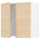 SEKTION Wall cab w built-in range hood, white/Askersund light ash effect, 30x15x30 "