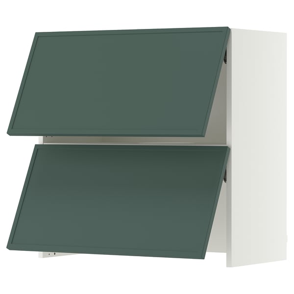 SEKTION Wall cab w built-in range hood, white/Aspudden dark gray-green, 30x15x30 "