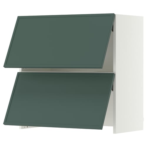 SEKTION Wall cab w built-in range hood, white/Aspudden dark gray-green, 30x15x30 "
