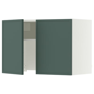 SEKTION Wall cab w built-in range hood, white/Aspudden dark gray-green, 30x15x20 "