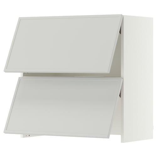 SEKTION Wall cab w built-in range hood, white/Aspudden light gray, 30x15x30 "