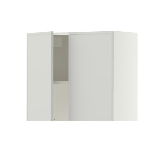 SEKTION Wall cab w built-in range hood, white/Aspudden light gray, 30x15x30 "