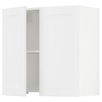 SEKTION Wall cab w built-in range hood, white/Axstad matte white, 30x15x30 "