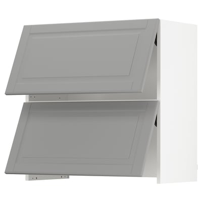 SEKTION Wall cab w built-in range hood, white/Bodbyn gray, 30x15x30 "