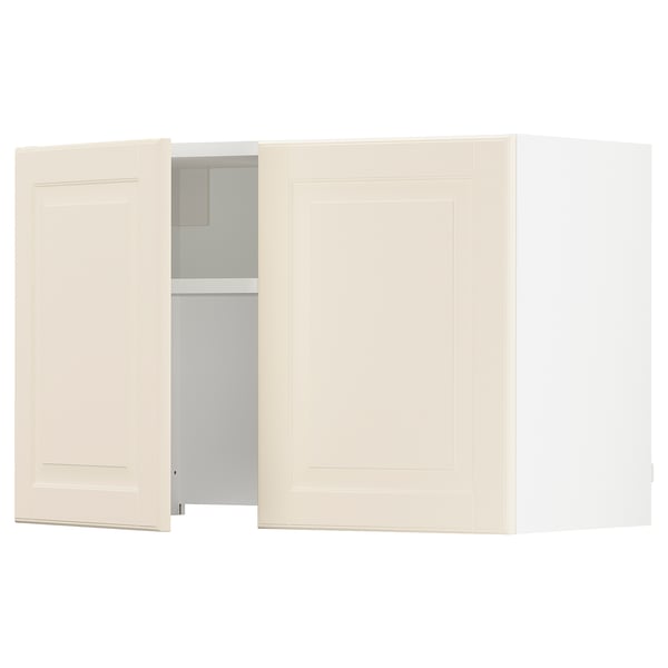 SEKTION Wall cab w built-in range hood, white/Bodbyn off-white, 30x15x20 "