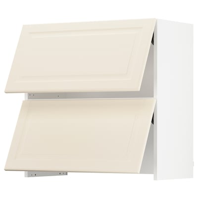 SEKTION Wall cab w built-in range hood, white/Bodbyn off-white, 30x15x30 "