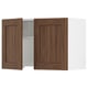 SEKTION Wall cab w built-in range hood, white Enköping/brown walnut effect, 30x15x20 "