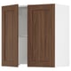 SEKTION Wall cab w built-in range hood, white Enköping/brown walnut effect, 30x15x30 "