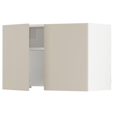 SEKTION Wall cab w built-in range hood, white/Havstorp beige, 30x15x20 "