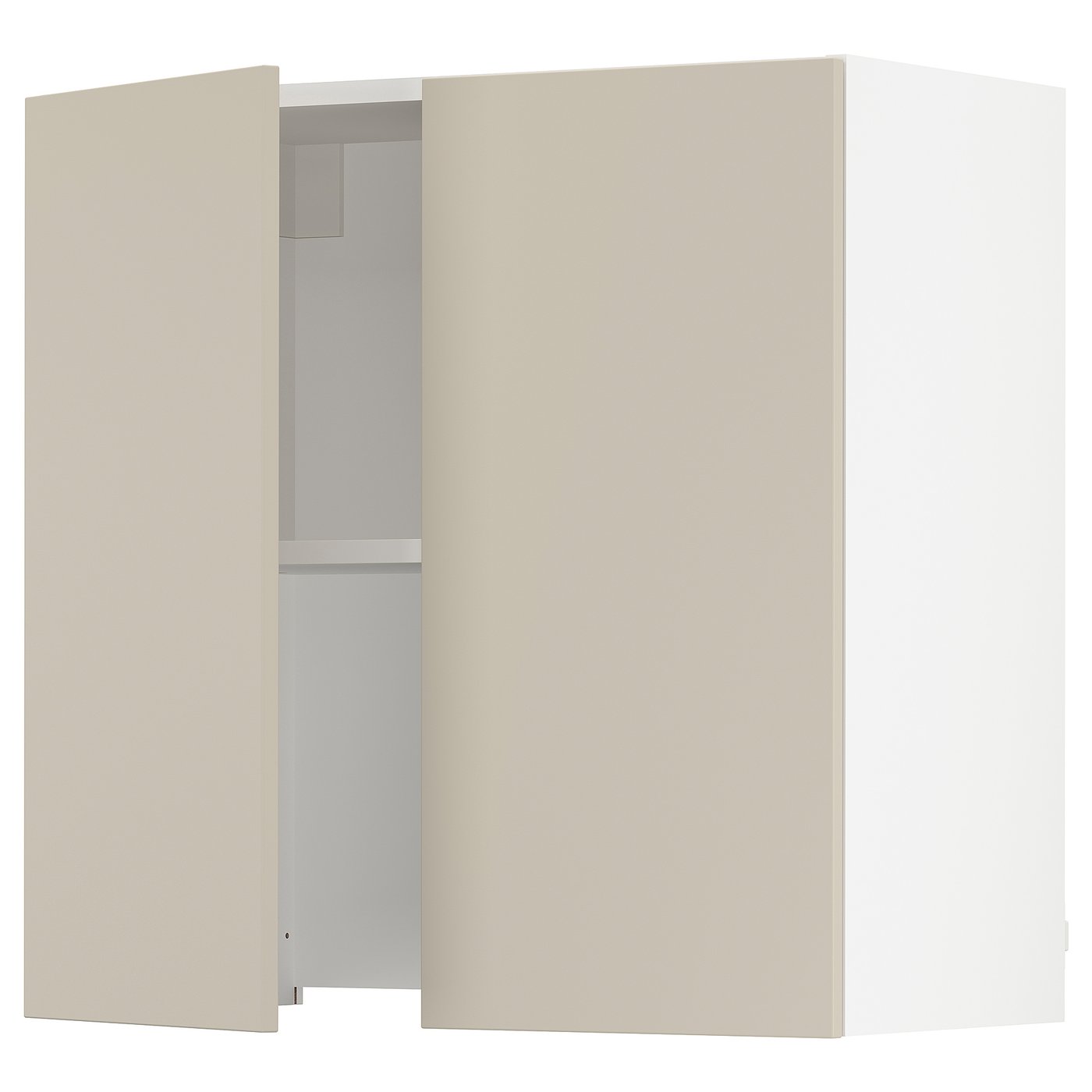 SEKTION wall cab w built-in range hood, white/Havstorp beige