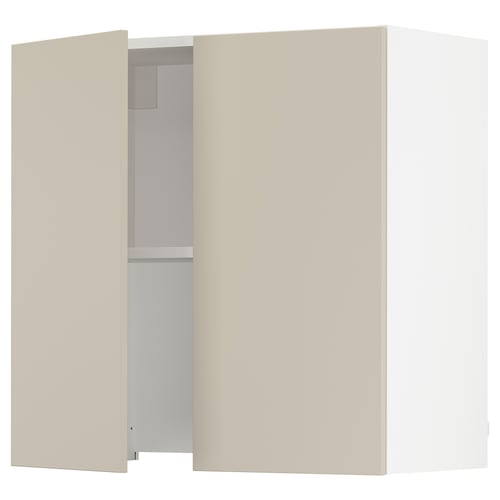 Beige SEKTION kitchen cabinet, modern design with adjustable shelf.