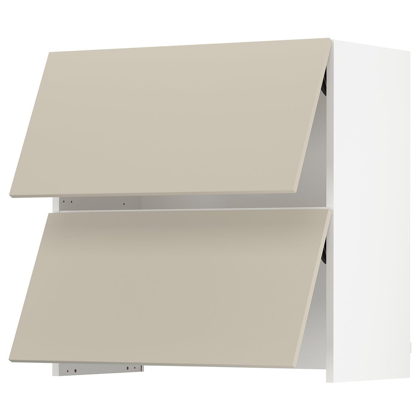 SEKTION wall cab w built-in range hood, white/Havstorp beige