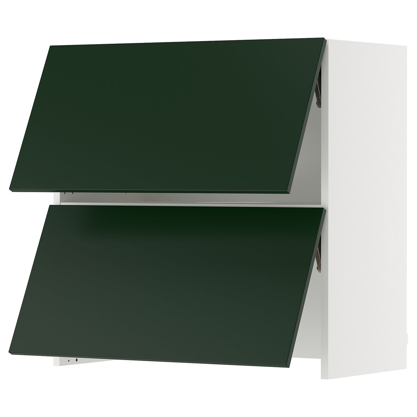 SEKTION wall cab w built-in range hood, white/Havstorp deep green