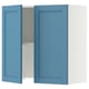 SEKTION Wall cab w built-in range hood, white/Lerhyttan blue, 30x15x30 "