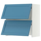 SEKTION Wall cab w built-in range hood, white/Lerhyttan blue, 30x15x30 "
