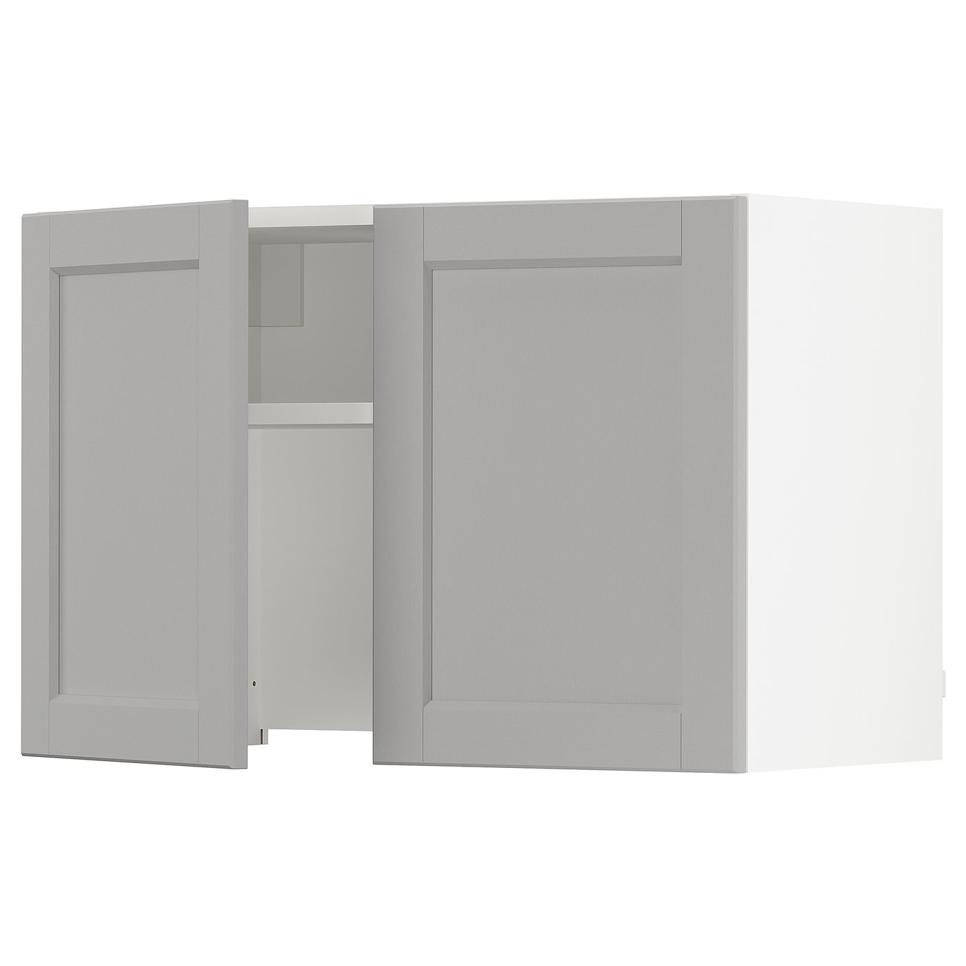 SEKTION wall cab w built-in range hood, white/Lerhyttan light gray