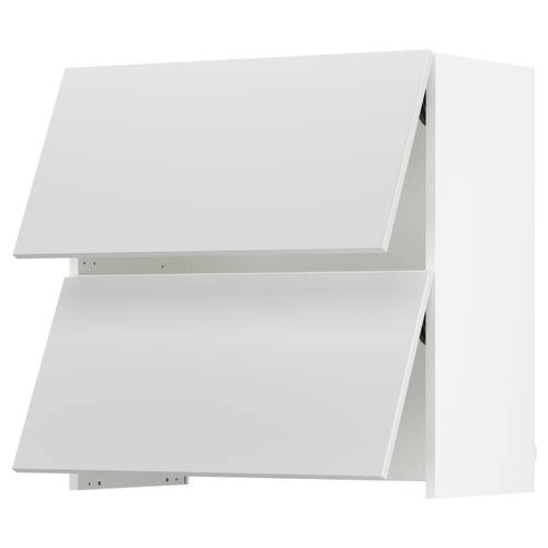 SEKTION wall-mounted kitchen unit, glossy white, rectangular shape with two shelves.
