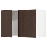 SEKTION Wall cab w built-in range hood, white/Sinarp brown, 30x15x20 "