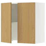SEKTION Wall cab w built-in range hood, white/Sinarp oak veneer, 30x15x30 "