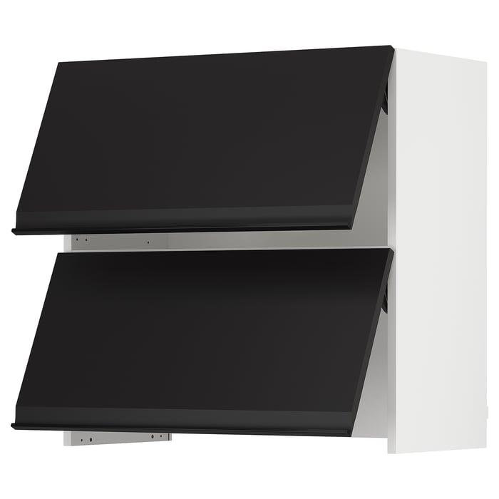 SEKTION wall cab w builtin range hood, white/Upplöv matte anthracite