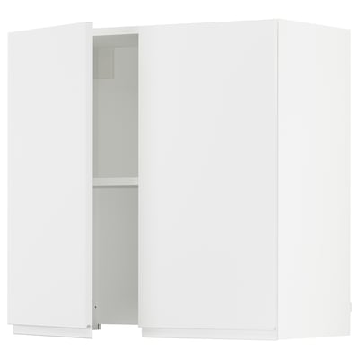 SEKTION Wall cab w built-in range hood, white/Voxtorp matte white, 30x15x30 "