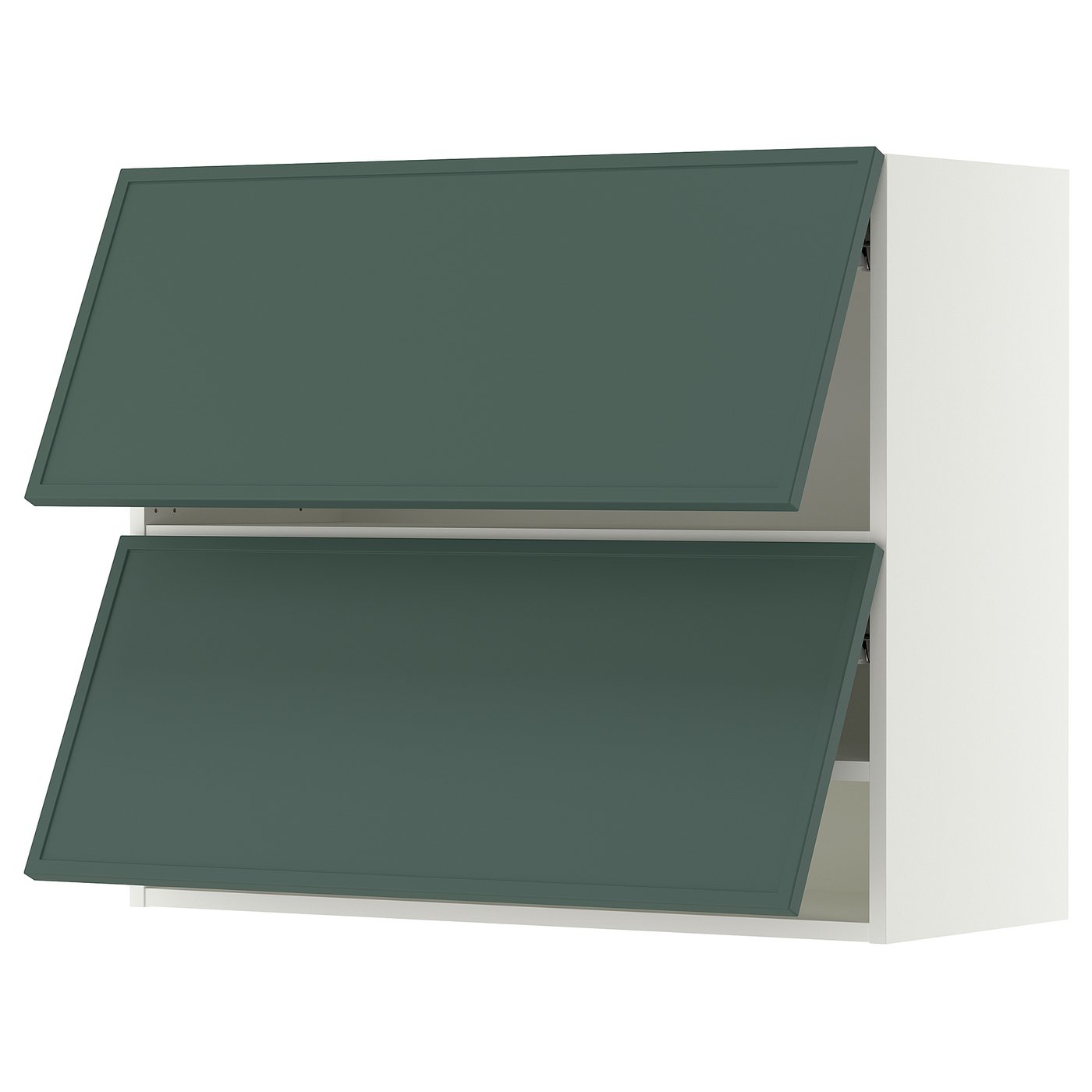 SEKTION wall cabinet horizontal w 2 doors, white/Aspudden dark