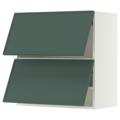 SEKTION Wall cabinet horizontal w 2 doors, white/Aspudden dark gray-green, 30x15x30 "