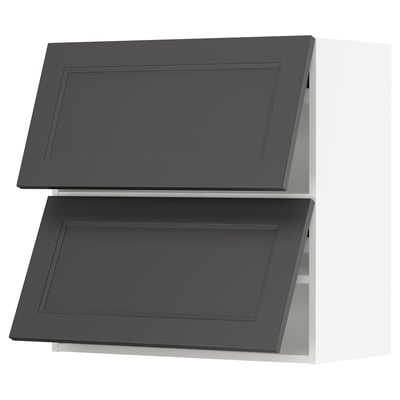 SEKTION Wall cabinet horizontal w 2 doors, white/Axstad dark gray, 30x15x30 "