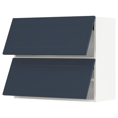 SEKTION Wall cabinet horizontal w 2 doors, white Axstad/matte blue, 36x15x30 "