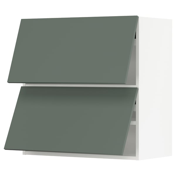 SEKTION wall horizontal w 2 doors, white/Bodarp graygreen