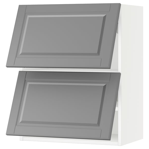 SEKTION Wall cabinet horizontal w 2 doors, white/Bodbyn gray, 24x15x30 "