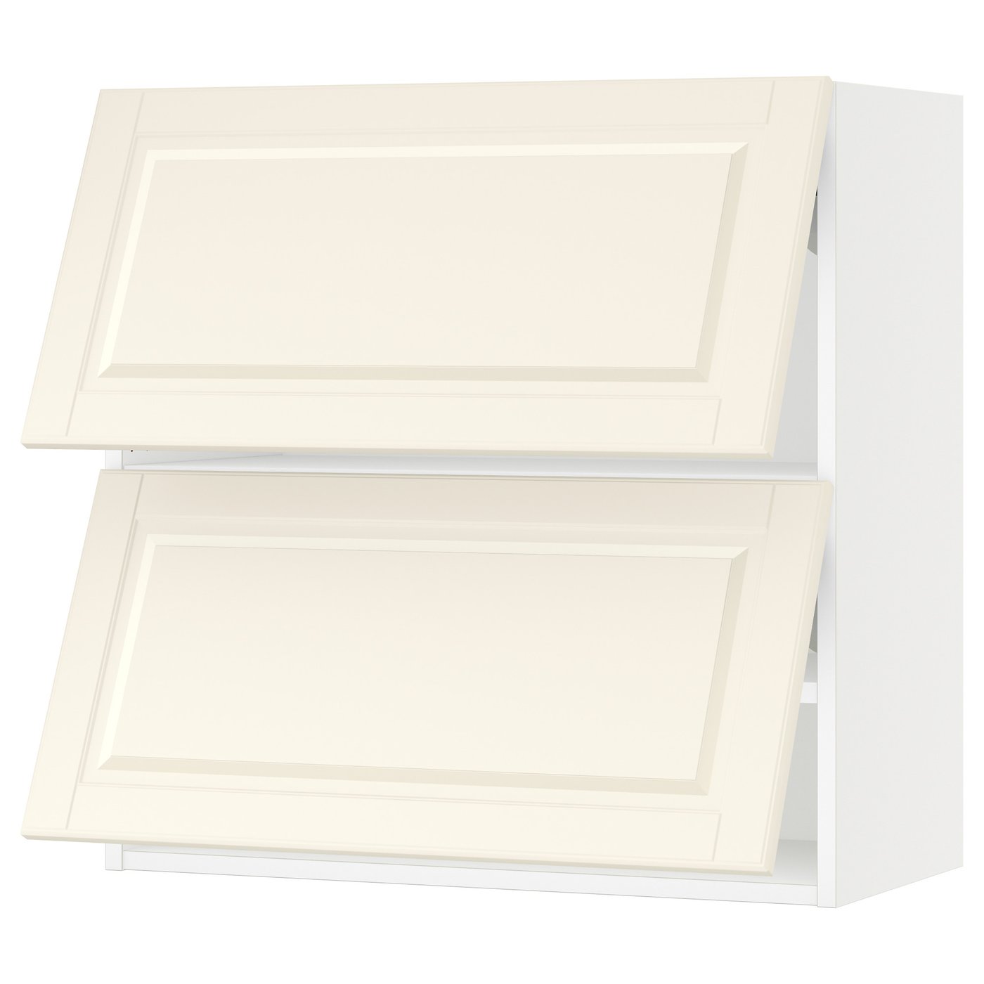SEKTION Wall cabinet horizontal w 2 doors - white/Bodbyn off-white - IKEA