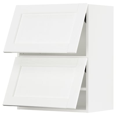 SEKTION Wall cabinet horizontal w 2 doors, white Enköping/white wood effect, 24x15x30 "