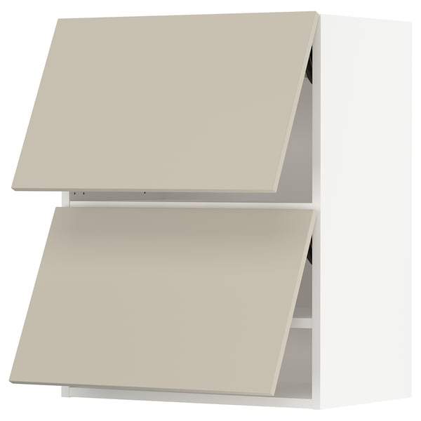 SEKTION Wall cabinet horizontal w 2 doors, white/Havstorp beige, 24x15x30 "