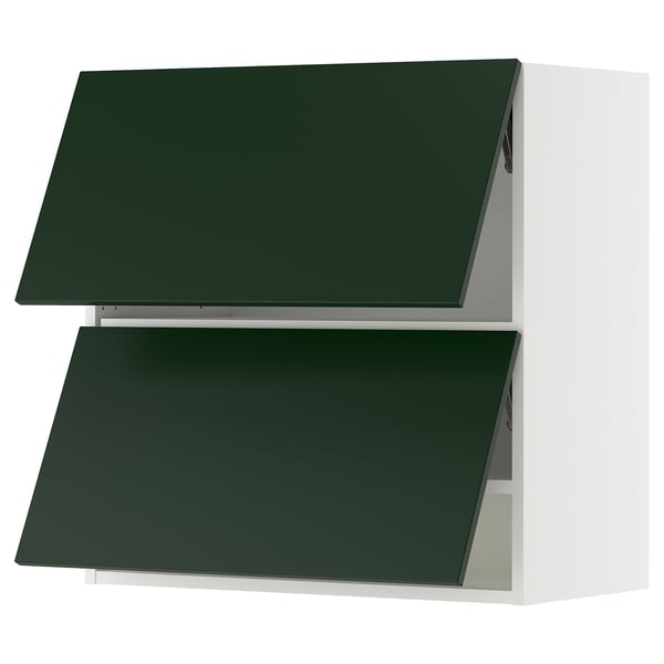 SEKTION Wall cabinet horizontal w 2 doors, white/Havstorp deep green, 30x15x30 "