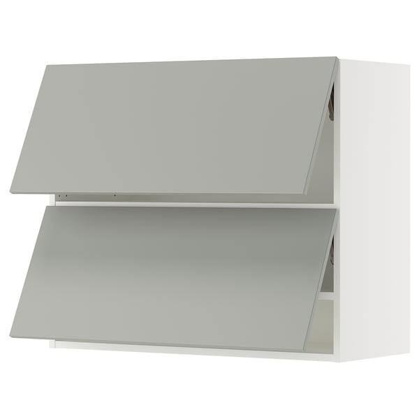 SEKTION Wall cabinet horizontal w 2 doors, white/Havstorp light gray, 36x15x30 "