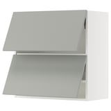 SEKTION Wall cabinet horizontal w 2 doors, white/Havstorp light gray, 30x15x30 "