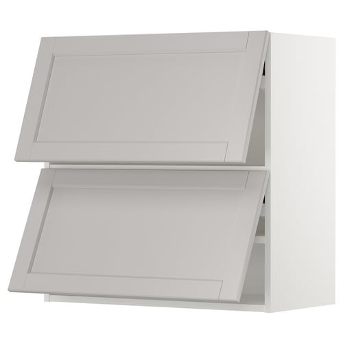 SEKTION kitchen unit in light grey with clean, angled design and bevelled edges.