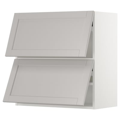 SEKTION Wall cabinet horizontal w 2 doors, white/Lerhyttan light gray, 30x15x30 "