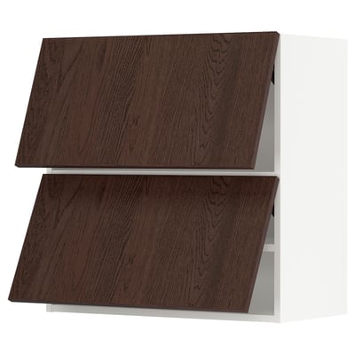 SEKTION Wall cabinet horizontal w 2 doors, white/Sinarp brown, 30x15x30 "