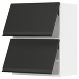 SEKTION Wall cabinet horizontal w 2 doors, white/Upplöv matte anthracite, 24x15x30 "