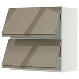 SEKTION Wall cabinet horizontal w 2 doors, white/Voxtorp high-gloss dark grey-brown, 30x15x30 "