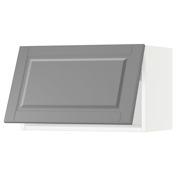 SEKTION Wall cabinet horizontal w/ push-op, white/Bodbyn gray, 24x15x15 "