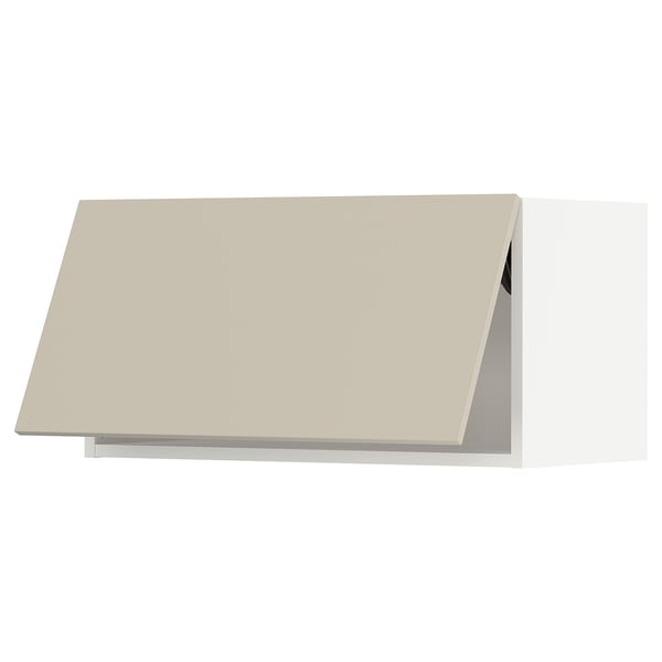 SEKTION Wall cabinet horizontal w/ push-op, white/Havstorp beige, 30x15x15 "