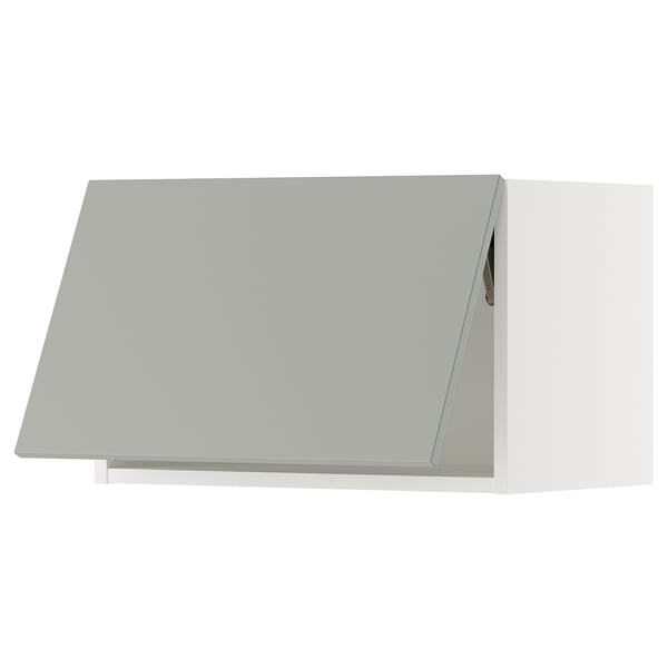 SEKTION Wall cabinet horizontal w/ push-op, white/Havstorp light gray, 24x15x15 "