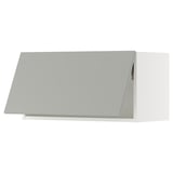 SEKTION Wall cabinet horizontal w/ push-op, white/Havstorp light gray, 30x15x15 "