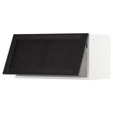 SEKTION Wall cabinet horizontal w/ push-op, white/Lerhyttan black stained, 30x15x15 "