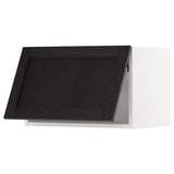 SEKTION Wall cabinet horizontal w/ push-op, white/Lerhyttan black stained, 24x15x15 "