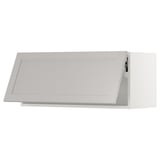 SEKTION Wall cabinet horizontal w/ push-op, white/Lerhyttan light gray, 36x15x15 "