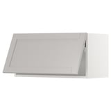 SEKTION Wall cabinet horizontal w/ push-op, white/Lerhyttan light gray, 30x15x15 "
